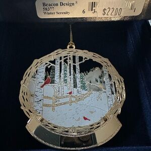 Winter Serenity Gold and Silver Holiday Ornament